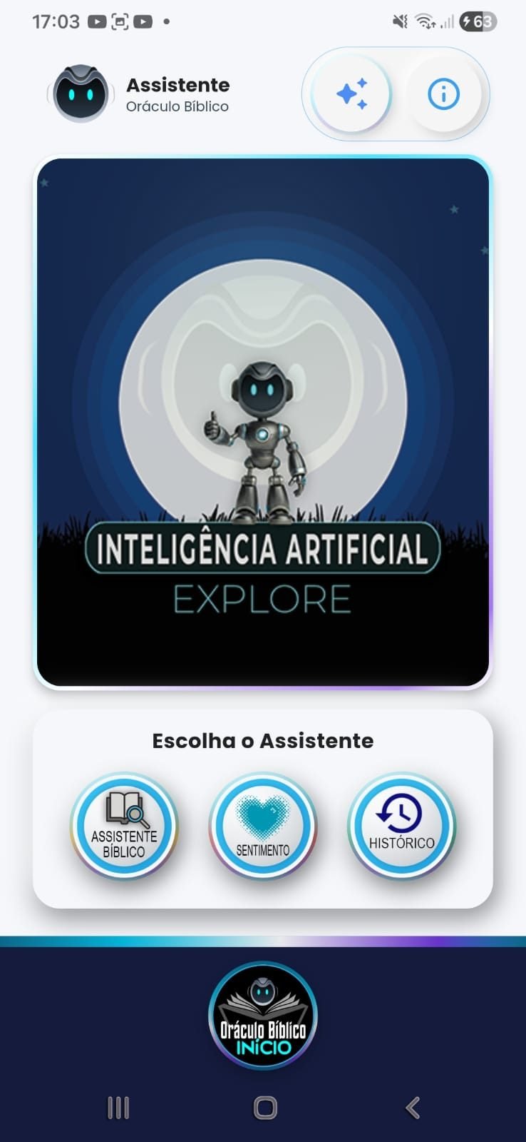 Assistente Bíblico no aplicativo
